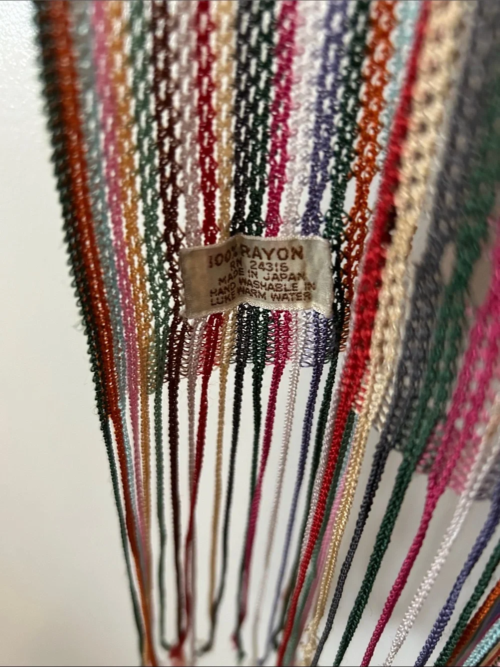 Multicolor Striped Fringe Scarf - Lightweight Women's Wrap